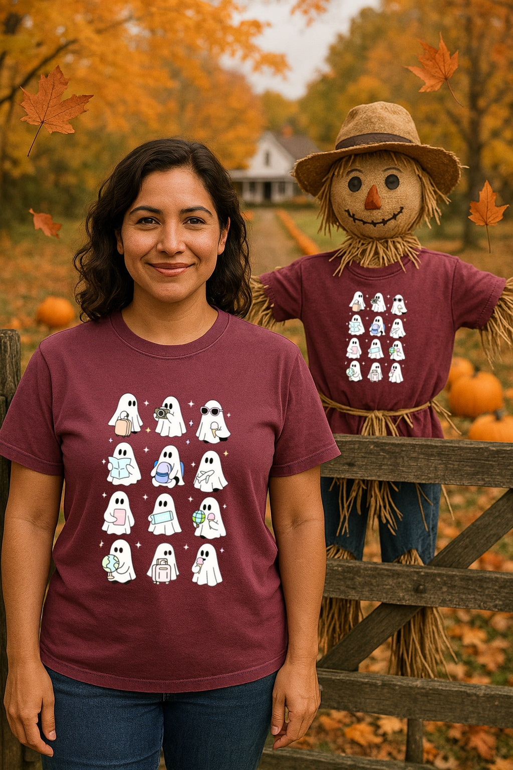 Comfort Colors® Travel Ghosts Shirt - Cute Halloween Travel T-Shirt, Globe Trotter Spooky Tee-Funny Ghost Vacation Shirt, Halloween Gift