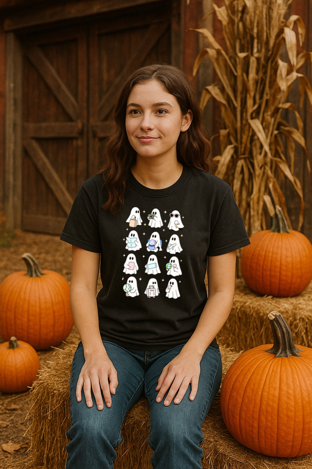 Comfort Colors® Travel Ghosts Shirt - Cute Halloween Travel T-Shirt, Globe Trotter Spooky Tee-Funny Ghost Vacation Shirt, Halloween Gift