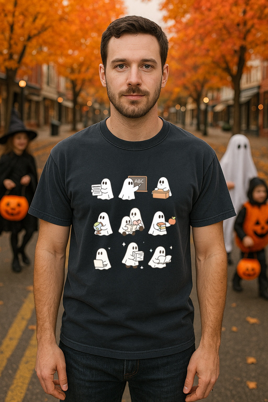 Comfort Colors® Teacher Ghosts Shirt, Cute Halloween Teacher T-Shirt, Ghost Teacher Gift, Back to School Shirt, Teaching Halloween Tee