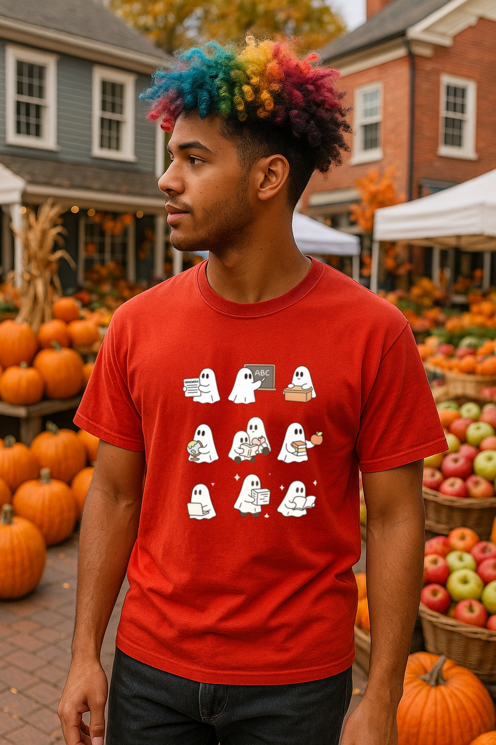 Comfort Colors® Teacher Ghosts Shirt, Cute Halloween Teacher T-Shirt, Ghost Teacher Gift, Back to School Shirt, Teaching Halloween Tee