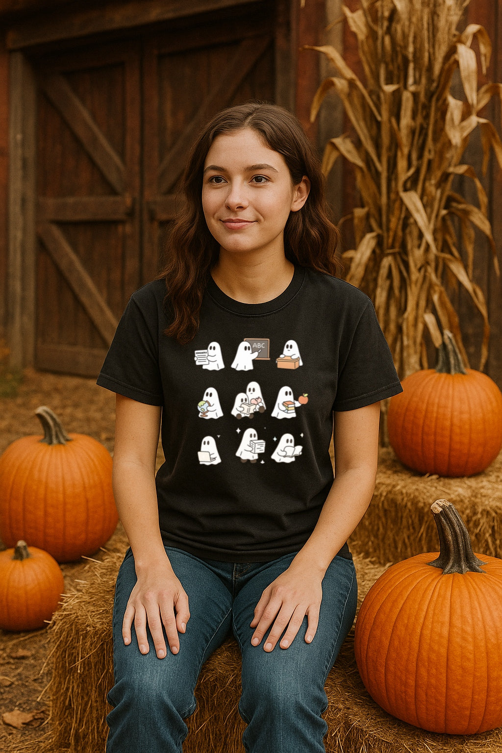 Comfort Colors® Teacher Ghosts Shirt, Cute Halloween Teacher T-Shirt, Ghost Teacher Gift, Back to School Shirt, Teaching Halloween Tee