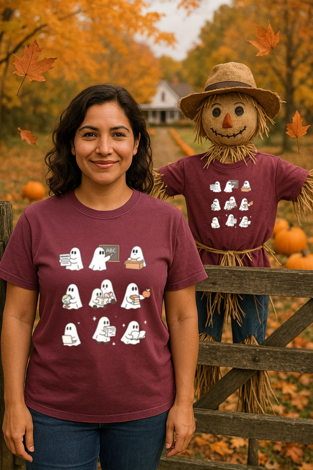 Comfort Colors® Teacher Ghosts Shirt, Cute Halloween Teacher T-Shirt, Ghost Teacher Gift, Back to School Shirt, Teaching Halloween Tee