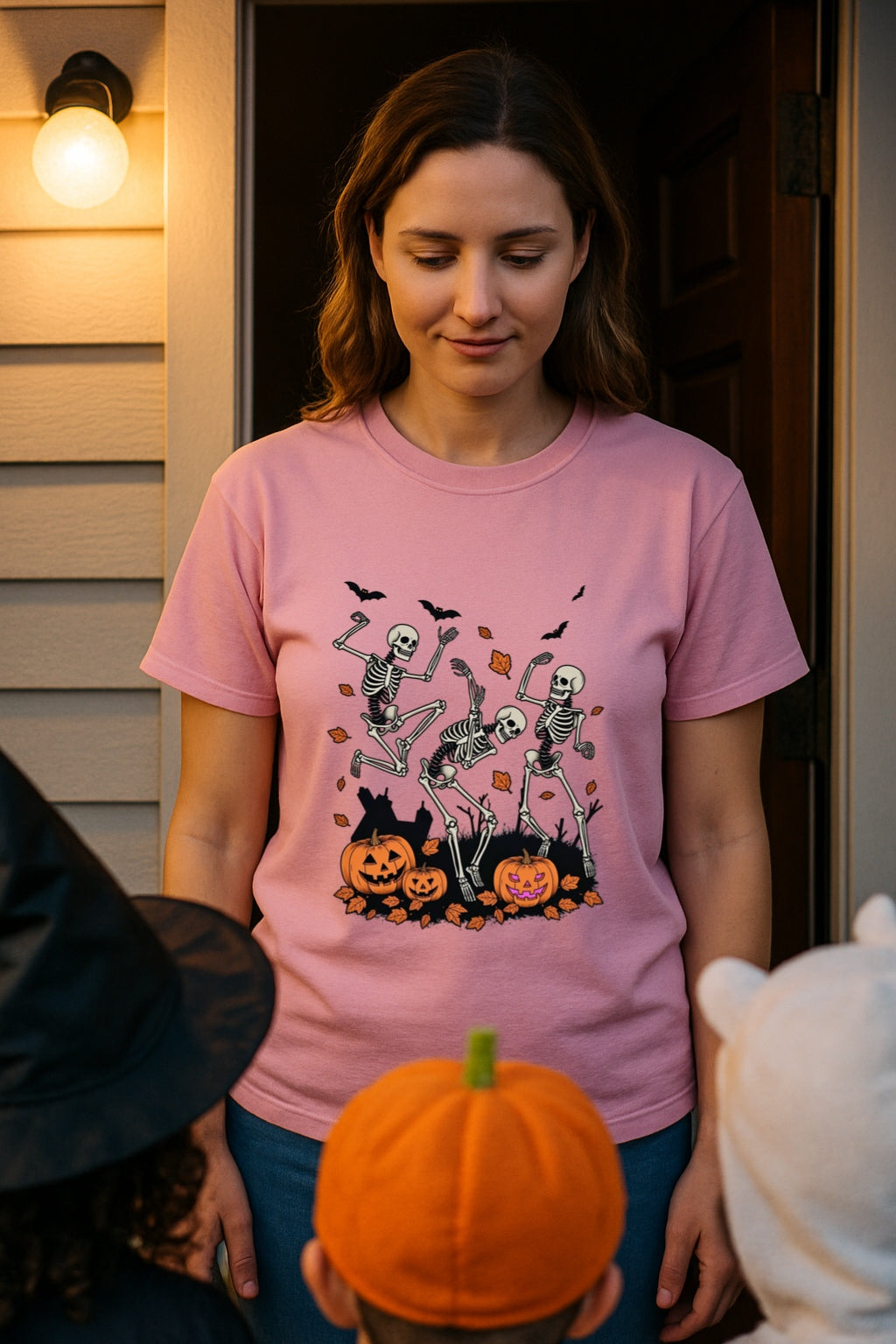 Comfort Colors® Halloween Dancing Skeletons Unisex Shirt - Funny Spooky Pumpkin Tee, Retro Party Tee, Halloween Gift for Him or Her,