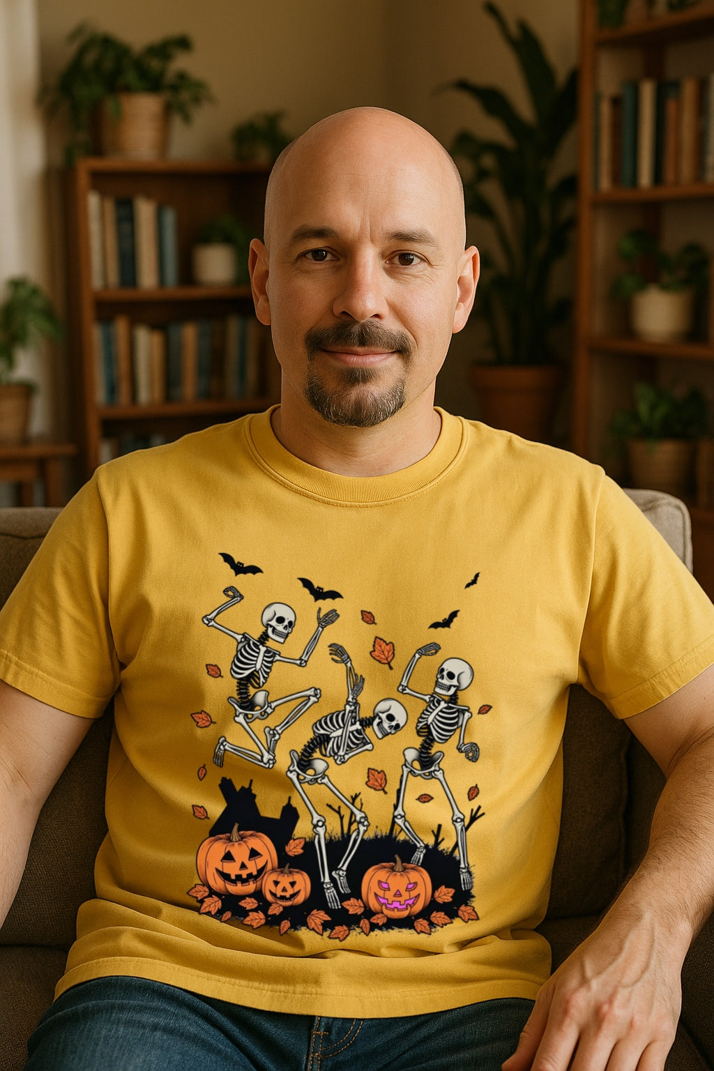 Comfort Colors® Halloween Dancing Skeletons Unisex Shirt - Funny Spooky Pumpkin Tee, Retro Party Tee, Halloween Gift for Him or Her,