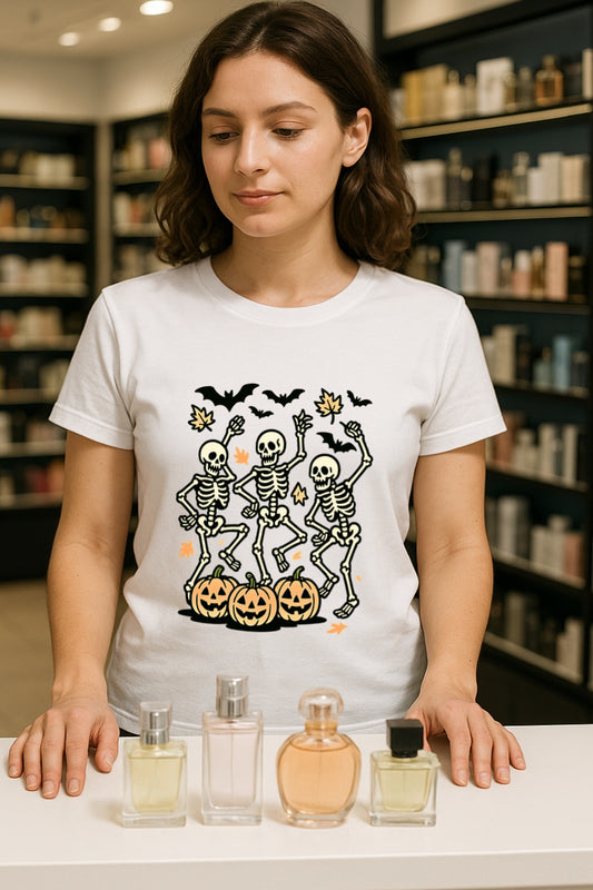 Dancing Skeletons Halloween T-shirt - Retro Pumpkin Skeleton Tee - Spooky Season Unisex Comfort Colors™ Dyed T-Shirt