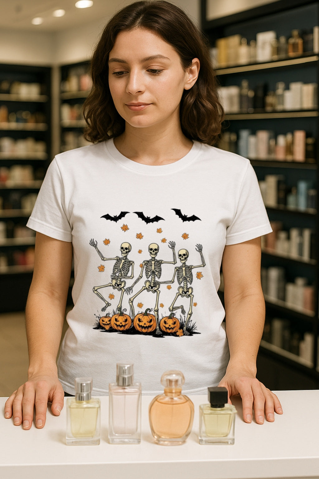 Halloween Shirt-Spooky Jack-O-Lantern Tee- Unisex Comfort Colors® Dancing Skeletons  , Retro Skeleton Dance T-Shirt, Funny Fall Halloween