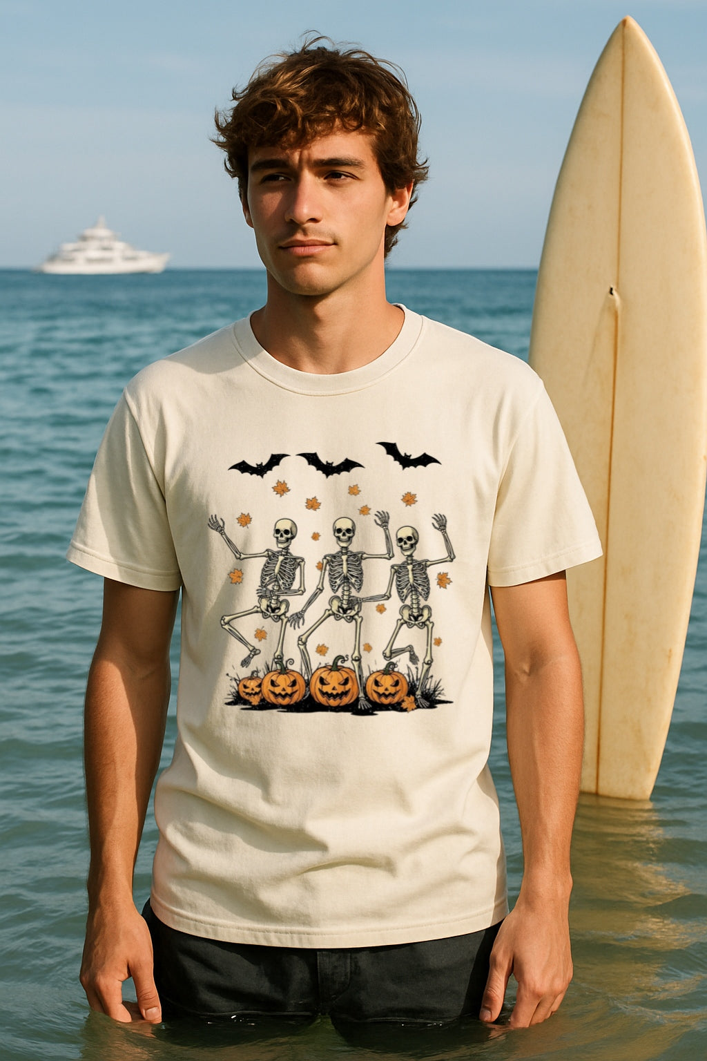 Halloween Shirt-Spooky Jack-O-Lantern Tee- Unisex Comfort Colors® Dancing Skeletons  , Retro Skeleton Dance T-Shirt, Funny Fall Halloween