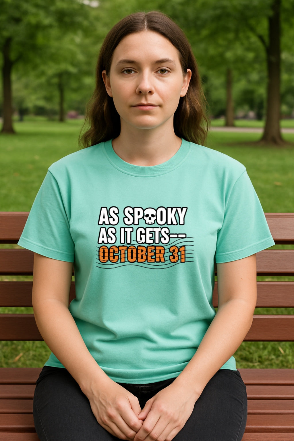 As Spooky As It Gets Shirt - Comfort Colors™ Dyed Halloween Tee - October 31 Skull Graphic Shirt-Funny Spooky Postmark T-shirt
