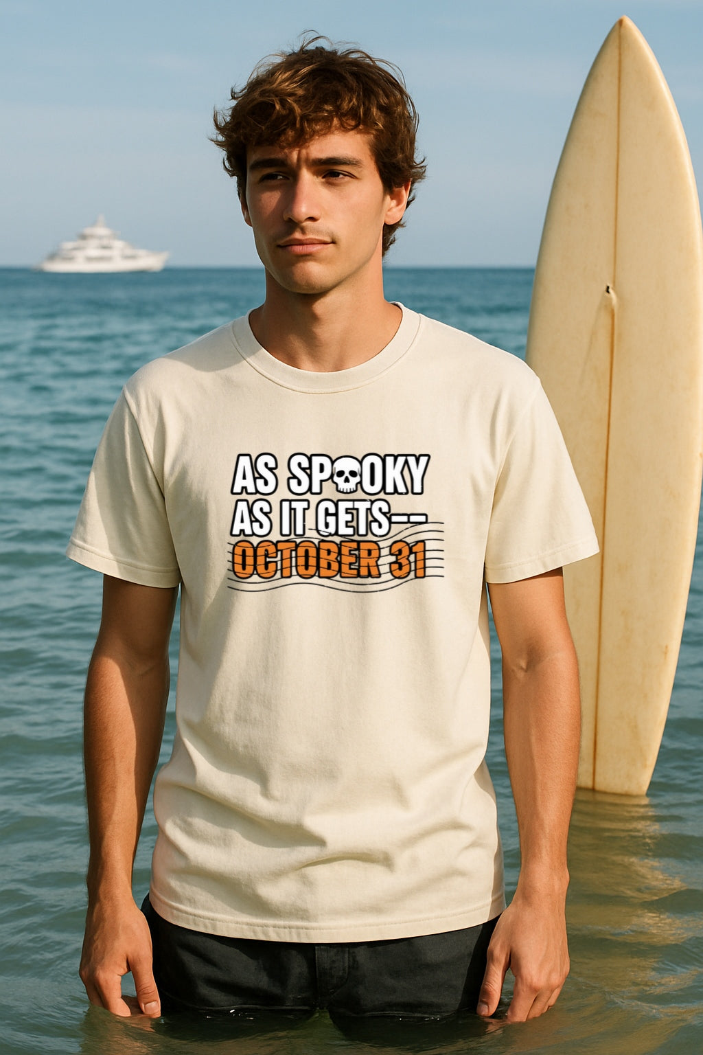 As Spooky As It Gets Shirt - Comfort Colors™ Dyed Halloween Tee - October 31 Skull Graphic Shirt-Funny Spooky Postmark T-shirt