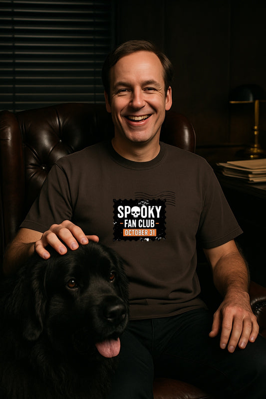 Spooky Fan Club Shirt - Halloween October 31 Tee - Vintage Skull Stamp Graphic - Comfort Colors™ Dyed T-Shirt for Horror Lovers-Dark Edition