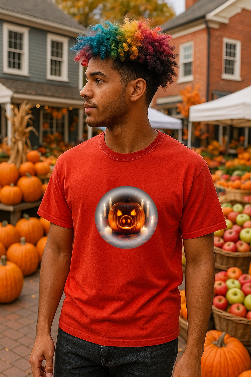 Funny Pig-O-Lantern Halloween T-Shirt -Unique Pumpkin Pig Snout Jack-O-Lantern Tee, Pig Lover Gift, Halloween Party Shirt, Spooky