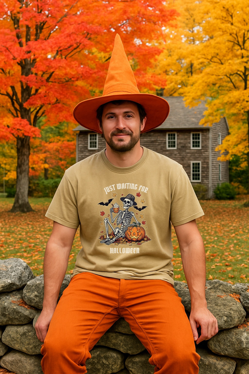 Spooky Halloween Skeleton Comfort Colors™ T-shirt, Retro Fall Graphic Tee for Pumpkin Spice Lovers, Halloween Shirt, Halloween