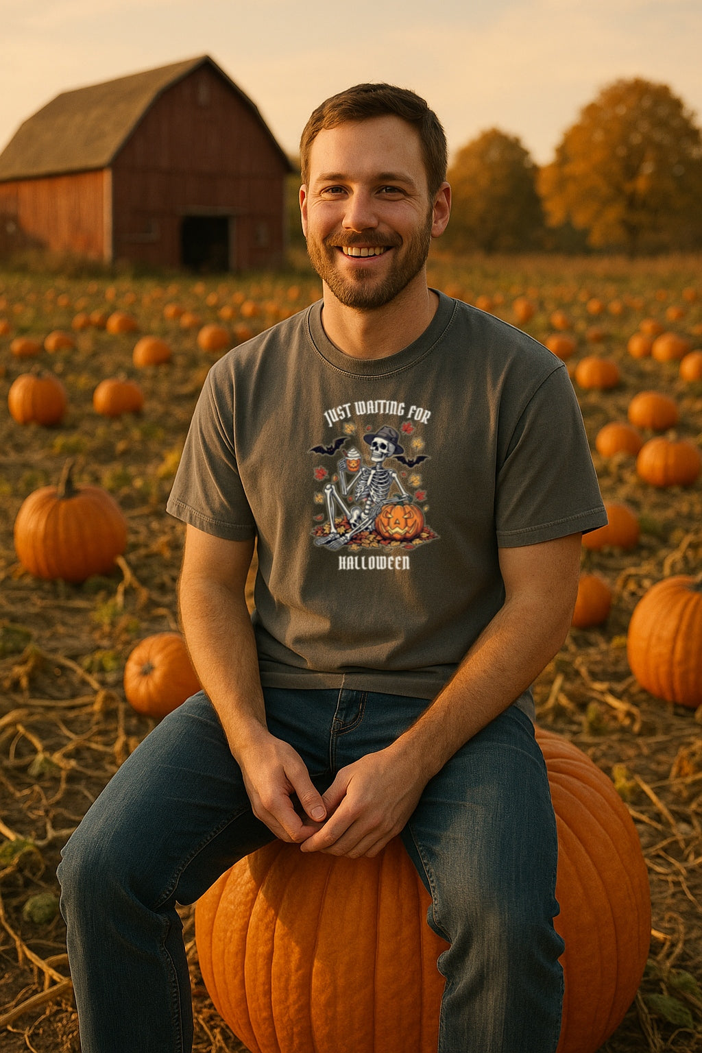 Spooky Halloween Skeleton Comfort Colors™ T-shirt, Retro Fall Graphic Tee for Pumpkin Spice Lovers, Halloween Shirt, Halloween