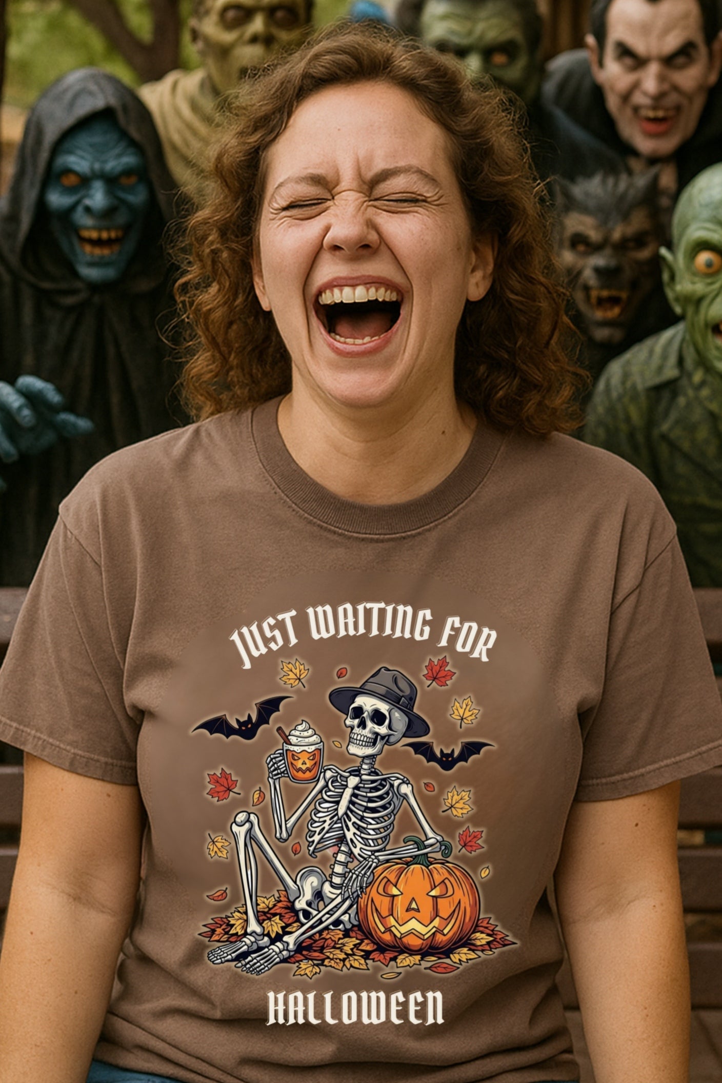 Halloween Skeleton Comfort Colors™ T-shirt, Spooky Retro Fall Graphic Tee for Pumpkin Spice Lovers, Halloween Shirt, Halloween