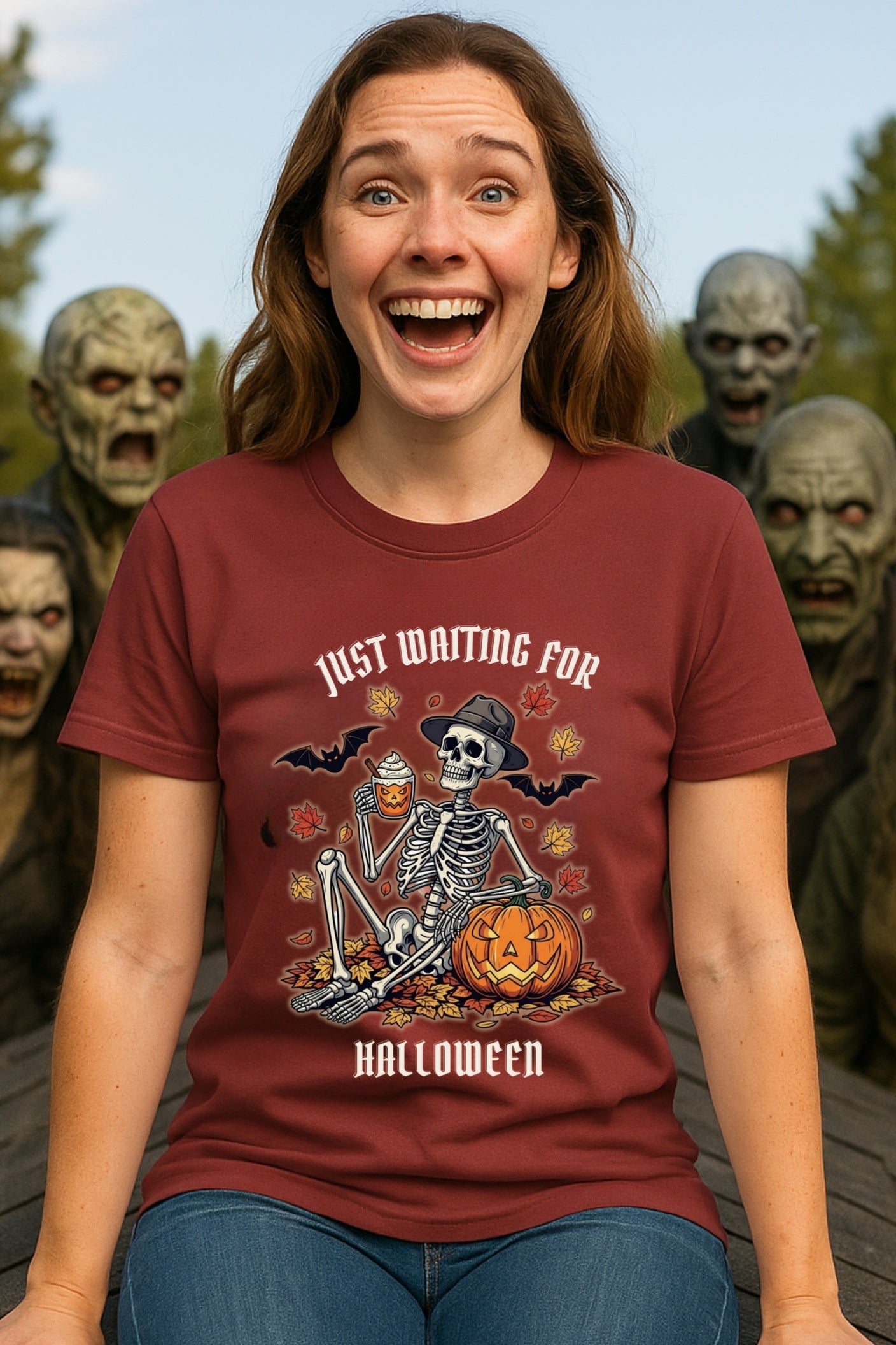 Halloween Skeleton Comfort Colors™ T-shirt, Spooky Retro Fall Graphic Tee for Pumpkin Spice Lovers, Halloween Shirt, Halloween