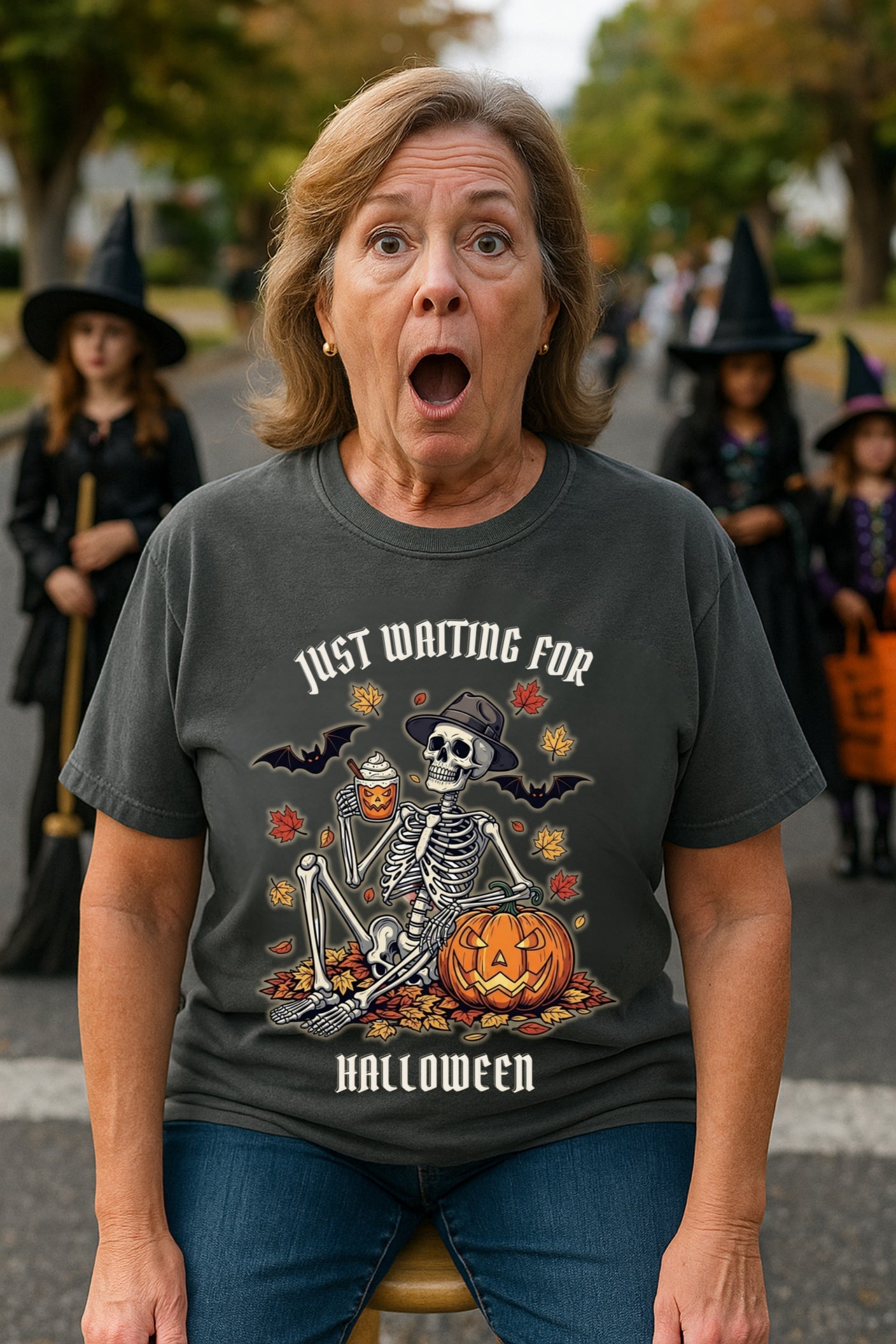 Halloween Skeleton Comfort Colors™ T-shirt, Spooky Retro Fall Graphic Tee for Pumpkin Spice Lovers, Halloween Shirt, Halloween