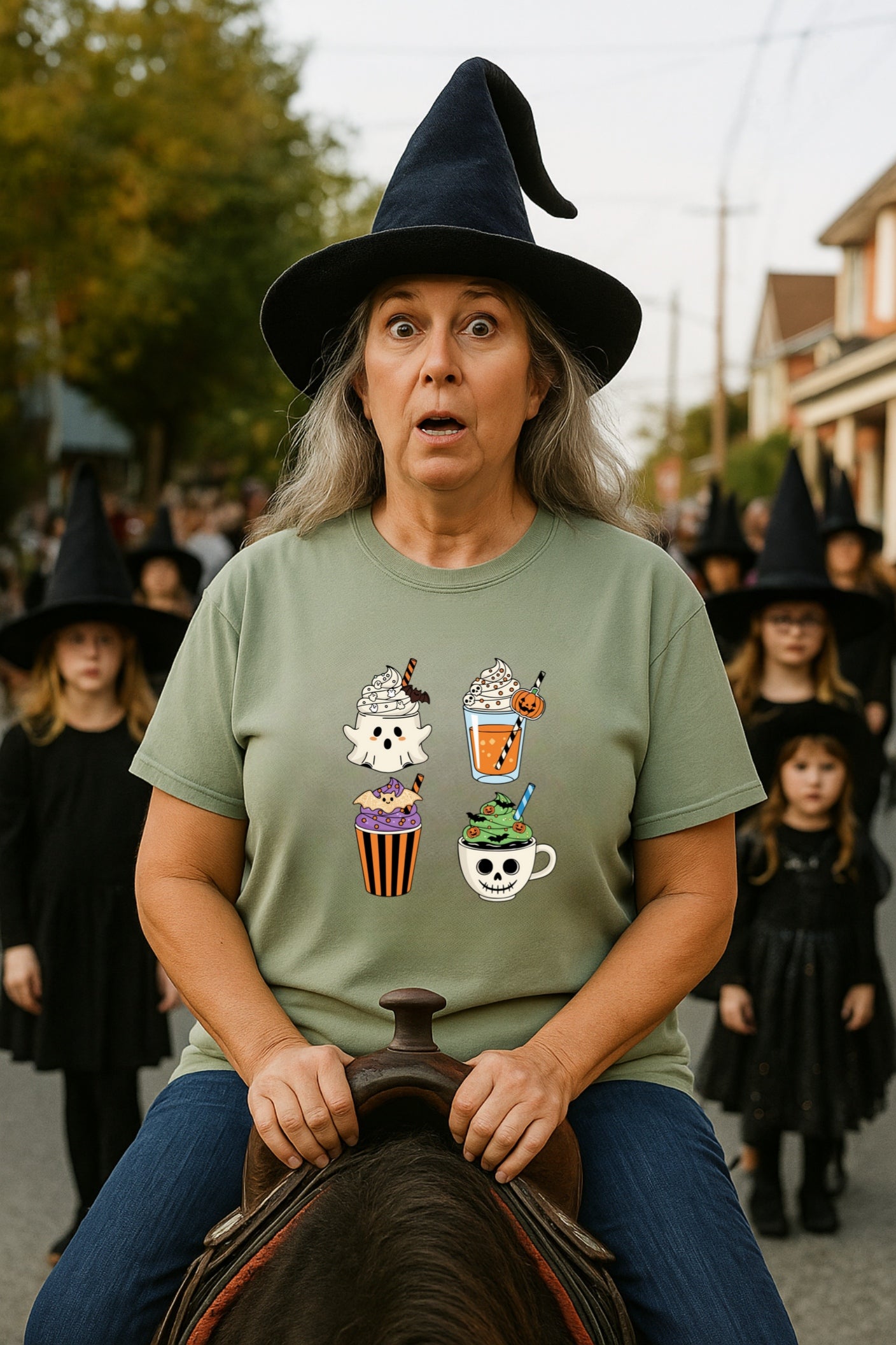 Spooky and Spiced Halloween Coffee Shirt, Cute Ghost Pumpkin Latte Tee, Funny Fall Drinks Skeleton Mug Top, Comfort Colors® Halloween