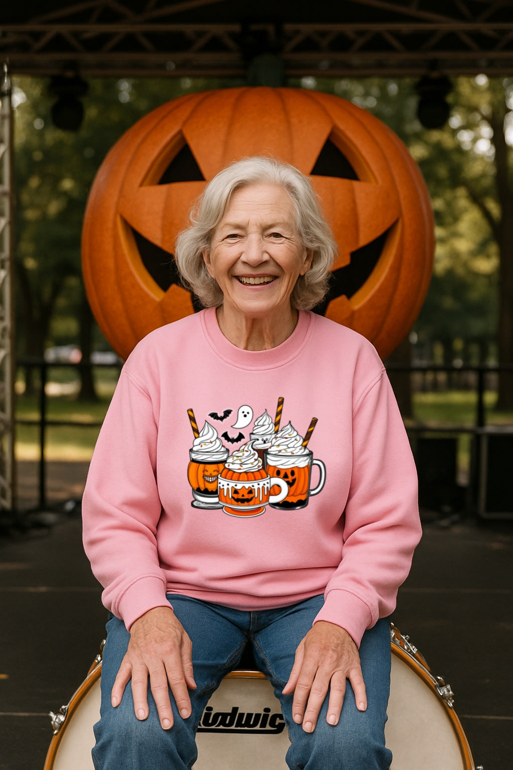 Halloween Coffee Cups Sweatshirt - Cozy Gildan Crewneck - Pumpkin Spice & Ghost Latte Fall Pullover, Fall Season Unisex Sweatshirt,