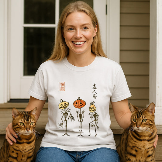 Japanese Pumpkin T-Shirt - Halloween Ukiyo-e Style Tee - Kanji Jack-O-Lantern Shirt | Comfort Colors 1717, Japanese Pumpkin Tee,
