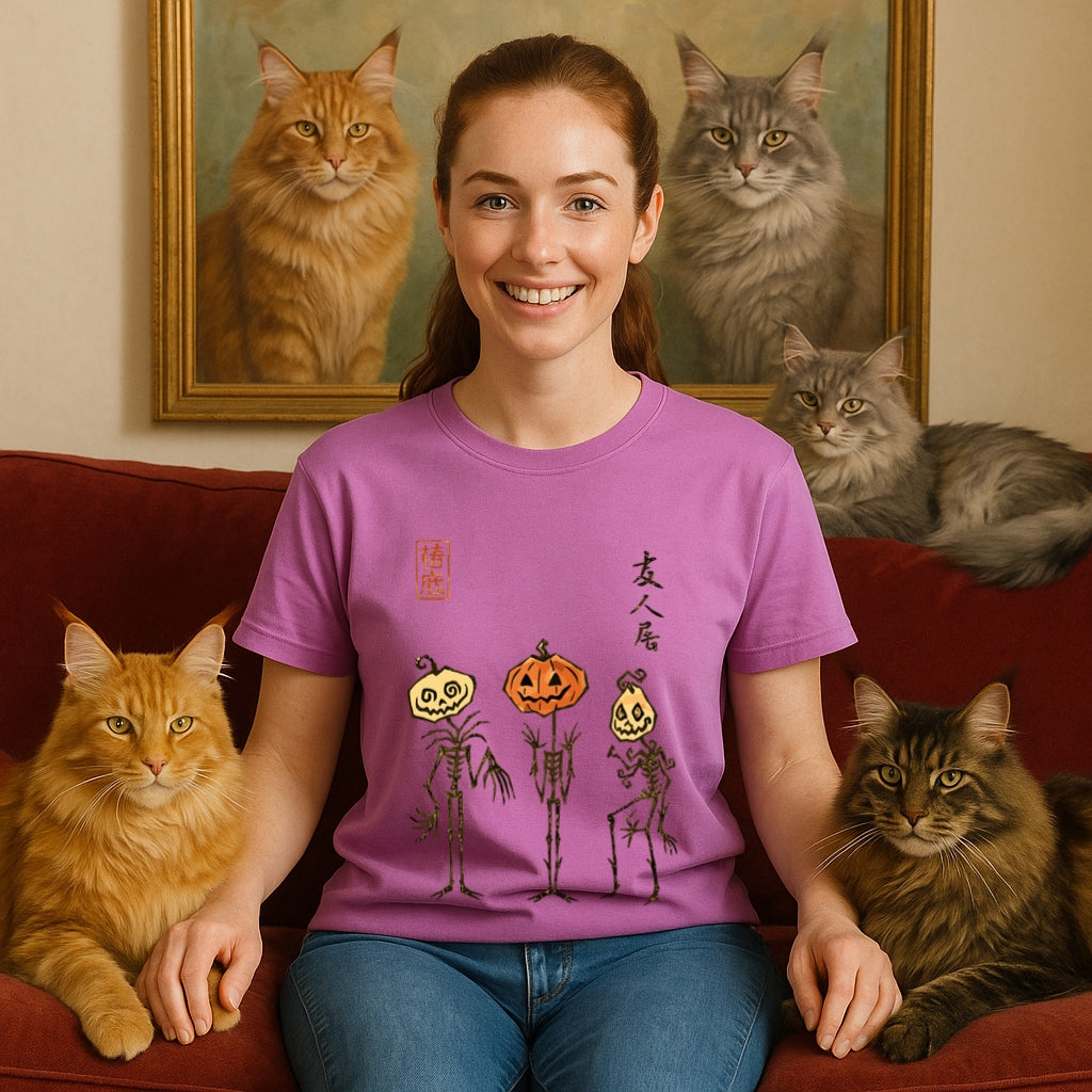 Japanese Pumpkin T-Shirt - Halloween Ukiyo-e Style Tee - Kanji Jack-O-Lantern Shirt | Comfort Colors 1717, Japanese Pumpkin Tee,