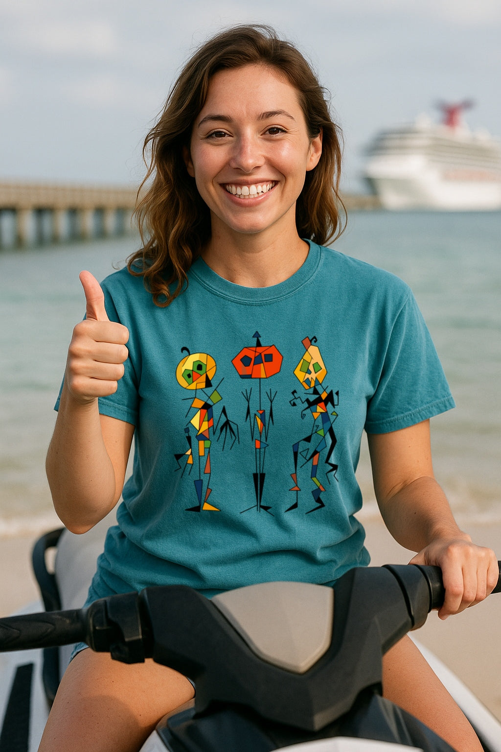 Geometric Pumpkin T-Shirt - Abstract Halloween Tee, Funny Retro Jack-O-Lantern Shirt - Comfort Colors 1717, Halloween Party Tee, Artsy