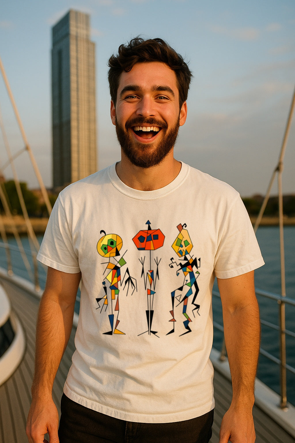 Geometric Pumpkin T-Shirt - Abstract Halloween Tee, Funny Retro Jack-O-Lantern Shirt - Comfort Colors 1717, Halloween Party Tee, Artsy
