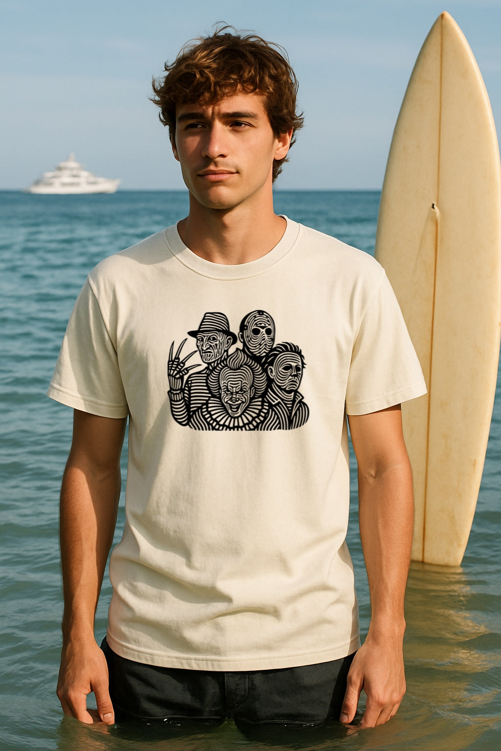 Horror Icons Unisex T-shirt - Freddy Krueger Jason Pennywise Michael Myers Tee - Halloween Comfort Colors 1717