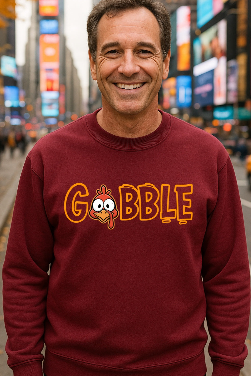 Gobble Thanksgiving Sweatshirt - Funny Turkey Crewneck, Fall Feasts, Unisex Cozy Sweatshirt in 5 Colors , Thanksgiving Gift