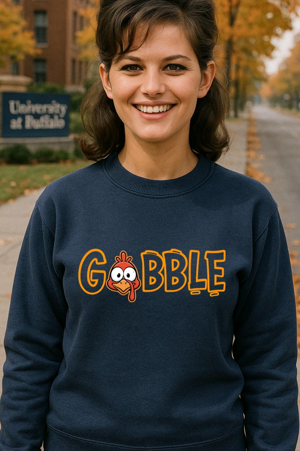 Gobble Thanksgiving Sweatshirt - Funny Turkey Crewneck, Fall Feasts, Unisex Cozy Sweatshirt in 5 Colors , Thanksgiving Gift