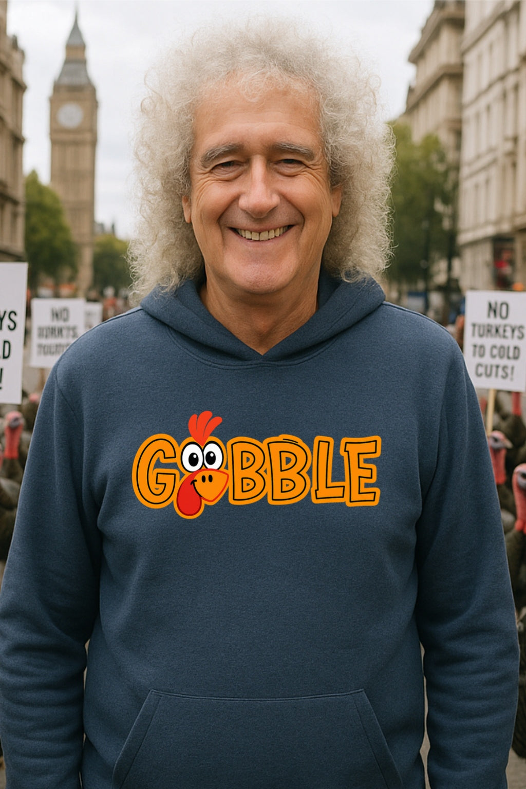 Gobble Hoodie - Funny Thanksgiving Turkey Design - Unisex Hooded
