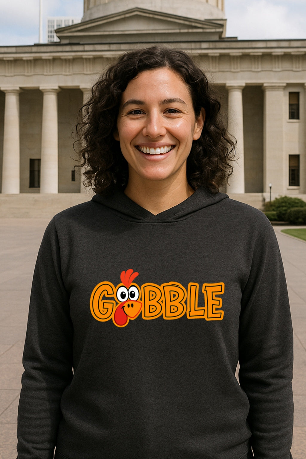 Gobble Hoodie - Funny Thanksgiving Turkey Design - Unisex Hooded
