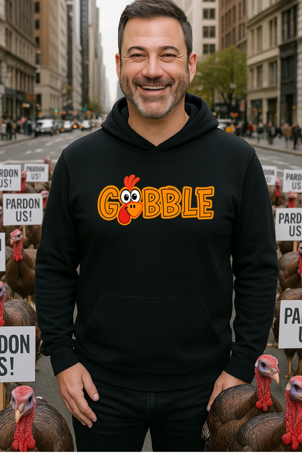 Gobble Hoodie - Funny Thanksgiving Turkey Design - Unisex Hooded