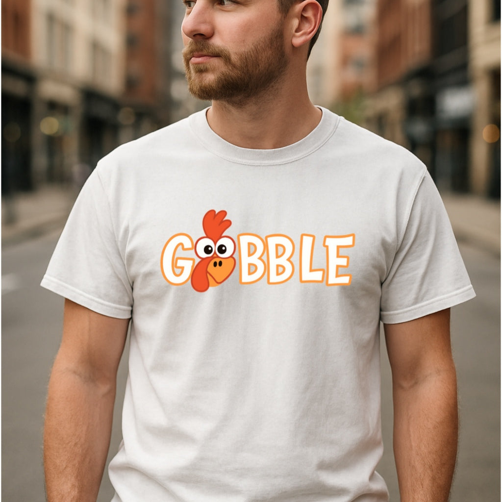 Gobble Funny Turkey Shirt - Comfort Colors Vintage Fall Tee, Thanksgiving Graphic T-Shirt, Cozy Autumn Humor Tee, Pumpkin Pie + Family Drama