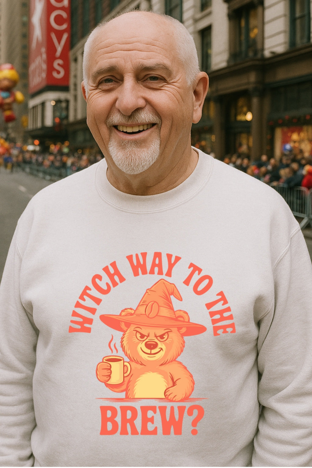 Witch Way to the Brew? Sarcastic Bear Hoodie | Funny Halloween Sweatshirt Unisex Gildan 18000