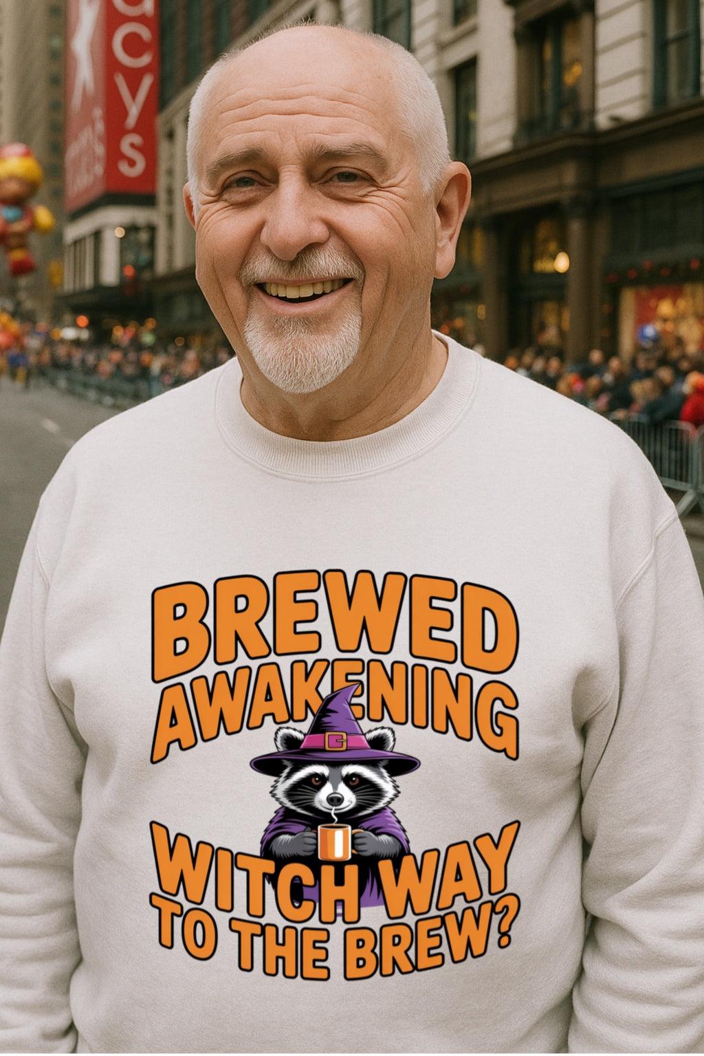 Brewed Awakening Raccoon Hoodie | Witch Way to the Brew? Funny Halloween Sweat Unisexnisex