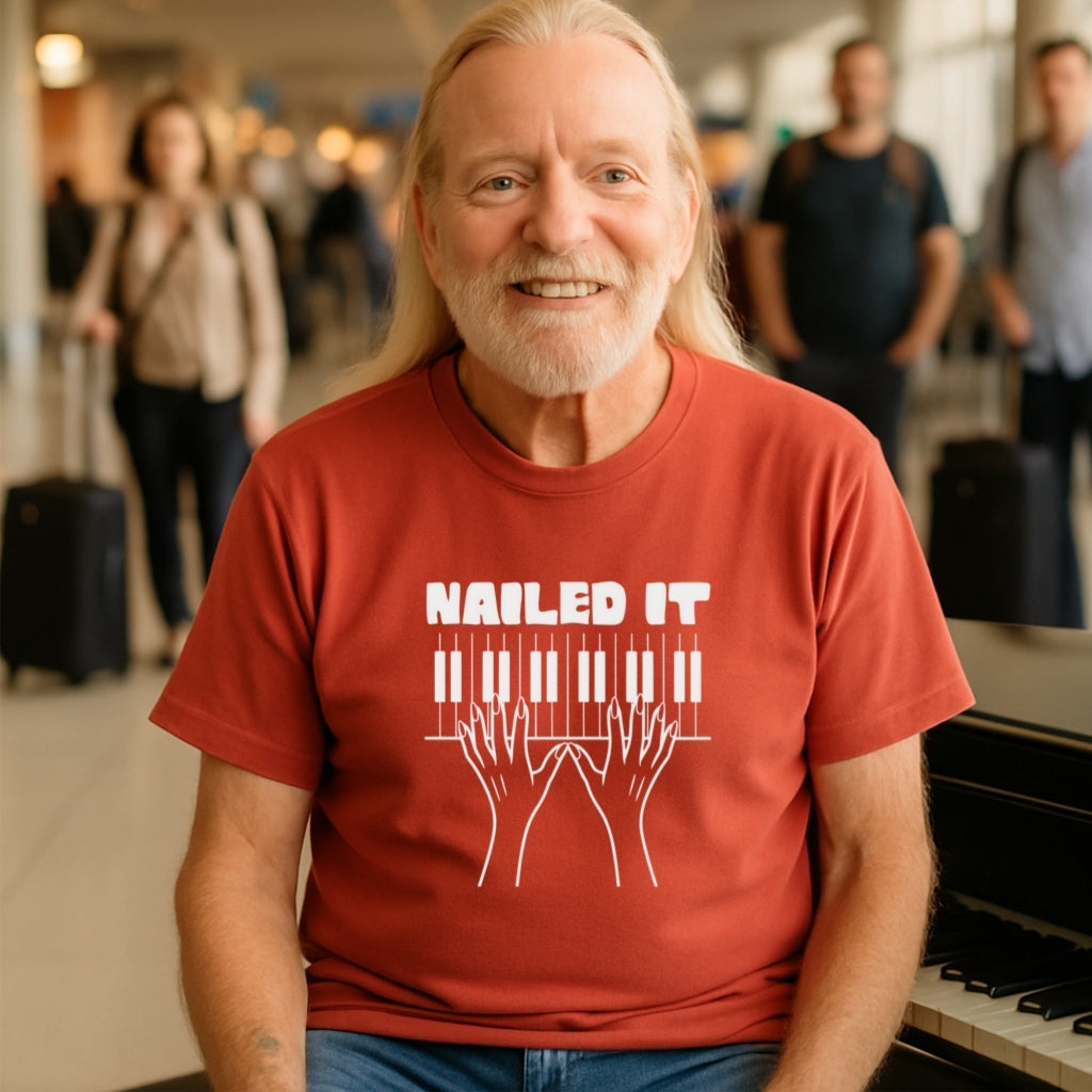 Funny Pianist Shirt | Nailed It Piano Humor Tee | Music Lover Gift | Unisex Garment-Dyed Comfort Colors 1717 T-shirt