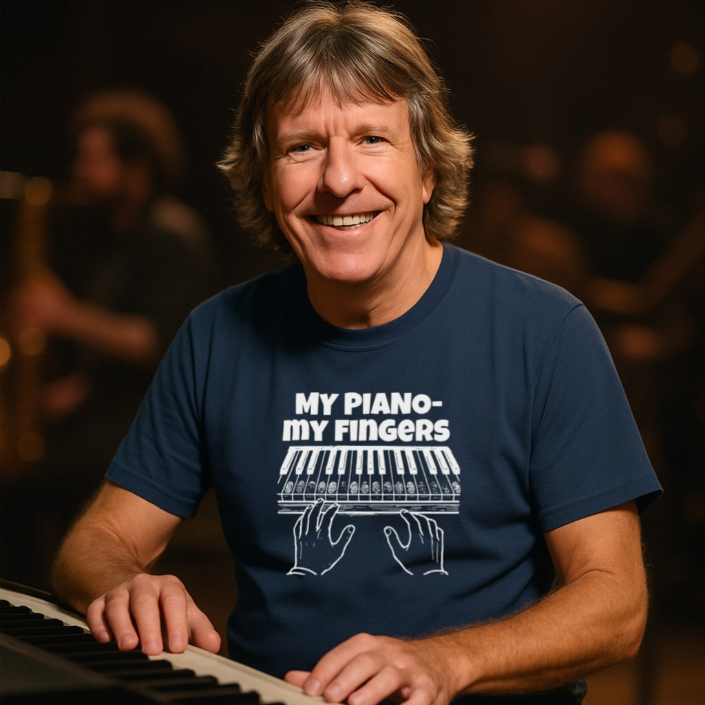 Funny Pianist T-Shirt | My Piano - My Fingers | Bold Line Piano Humor Tee | Musician Gift | Comfort Colors 1717 Unisex Shirt