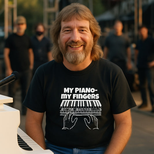 Funny Pianist T-Shirt | My Piano - My Fingers | Bold Line Piano Humor Tee | Musician Gift | Comfort Colors 1717 Unisex Shirt