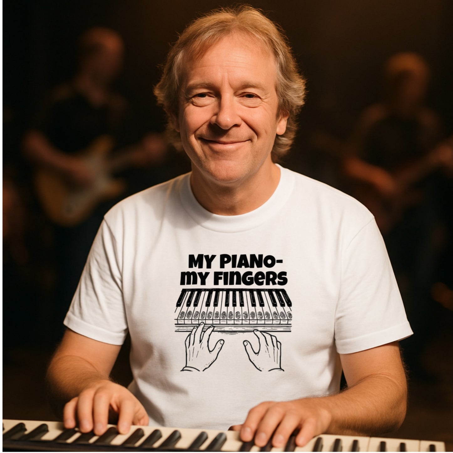 My Piano My Fingers T-Shirt | Funny Pianist Tee | Musician Gift | Bold Line Piano Art | Oddly Boldly Humor Design