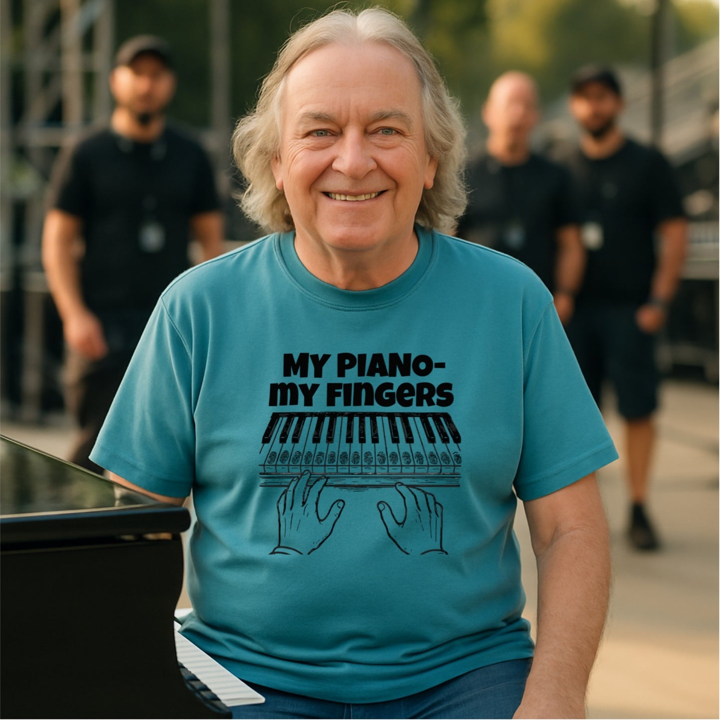 My Piano My Fingers T-Shirt | Funny Pianist Tee | Musician Gift | Bold Line Piano Art | Oddly Boldly Humor Design