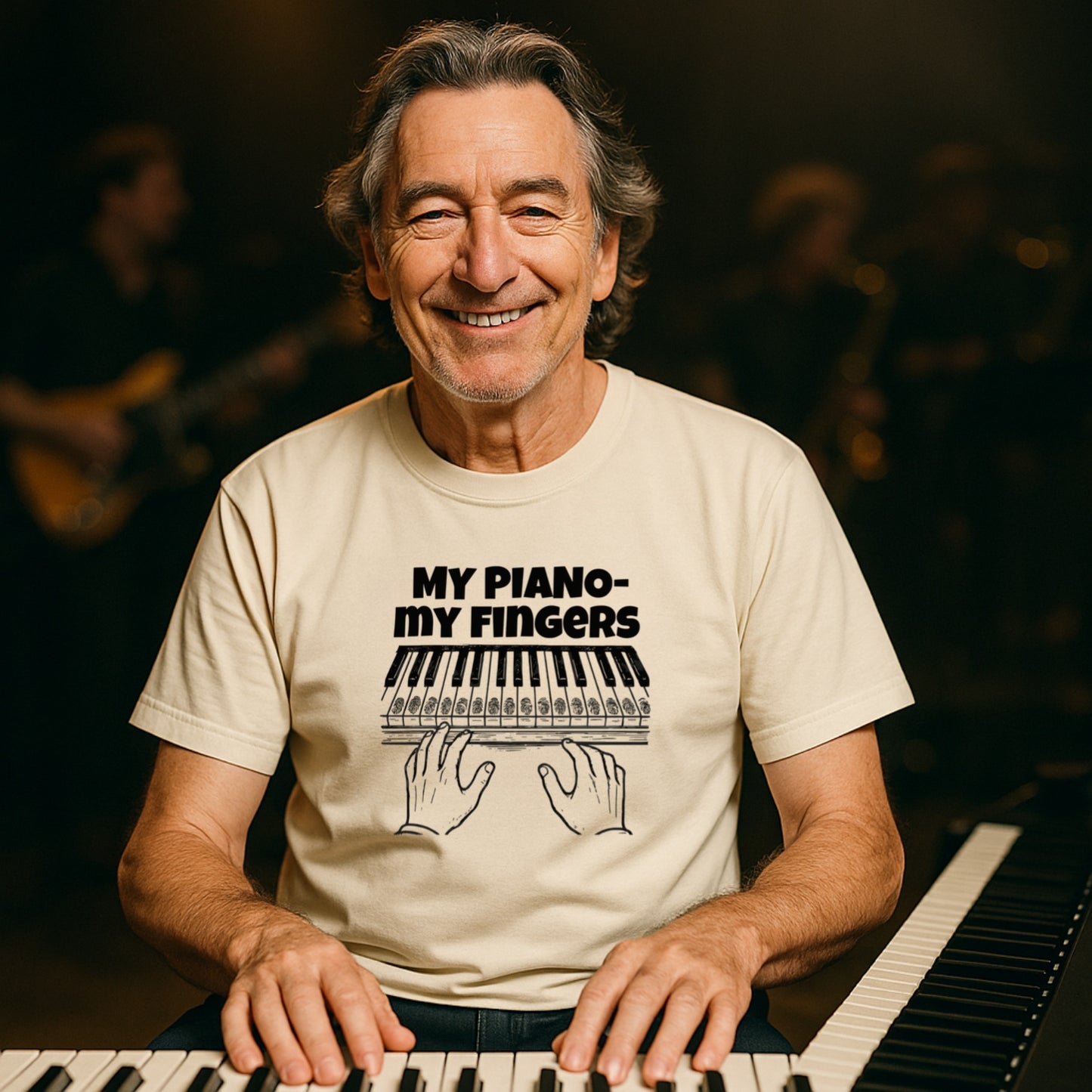 My Piano My Fingers T-Shirt | Funny Pianist Tee | Musician Gift | Bold Line Piano Art | Oddly Boldly Humor Design