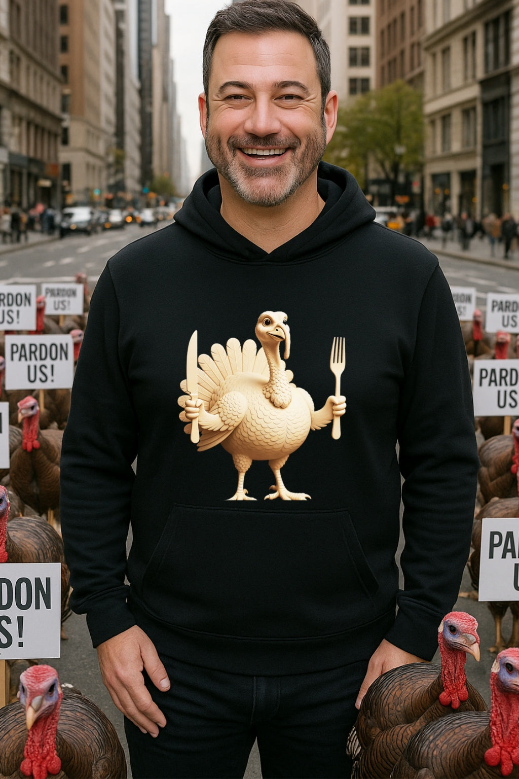 Hungry Turkey Hoodie - Funny Thanksgiving Hoodie | Bella Canvas Soft Edition | Cozy Fall Sweatshirt for Turkey Lovers