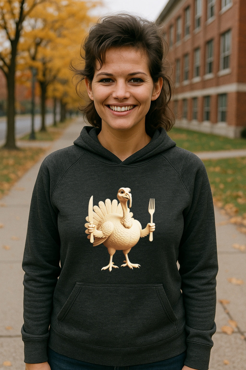 Hungry Turkey Hoodie - Funny Thanksgiving Hoodie | Bella Canvas Soft Edition | Cozy Fall Sweatshirt for Turkey Lovers