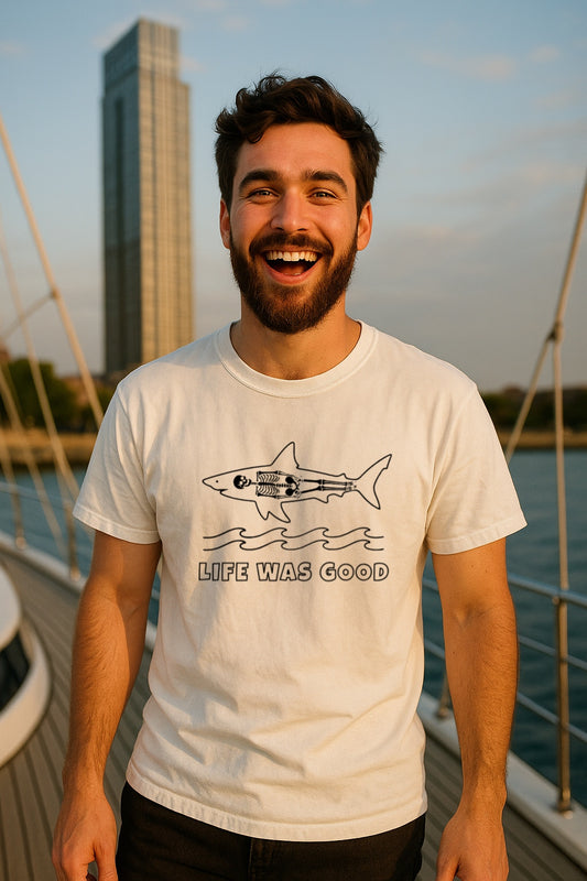 Retro Shark Tee-Skeleton Edition- Vintage Unisex T-Shirt-Sea Animals 90s Vintage Style- Comfort Colors™ Washed