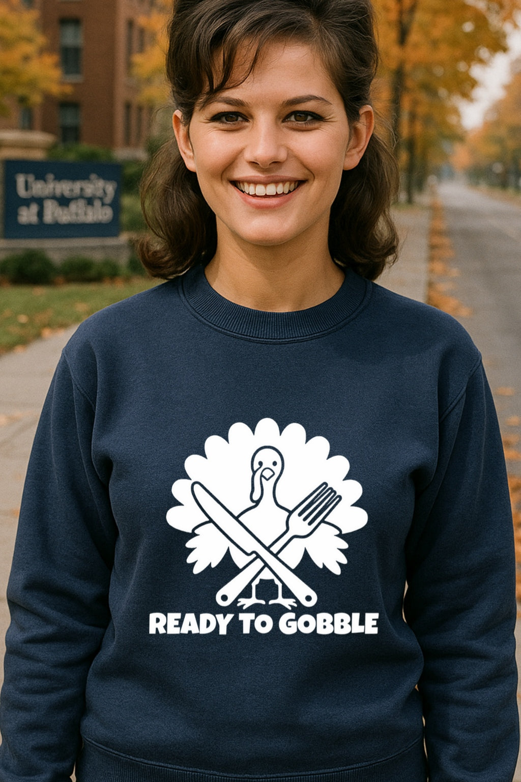 Ready to Gobble Sweatshirt - Funny Thanksgiving Sweater | Turkey Day Crewneck | Cozy Gildan 18000 Unisex Pullover