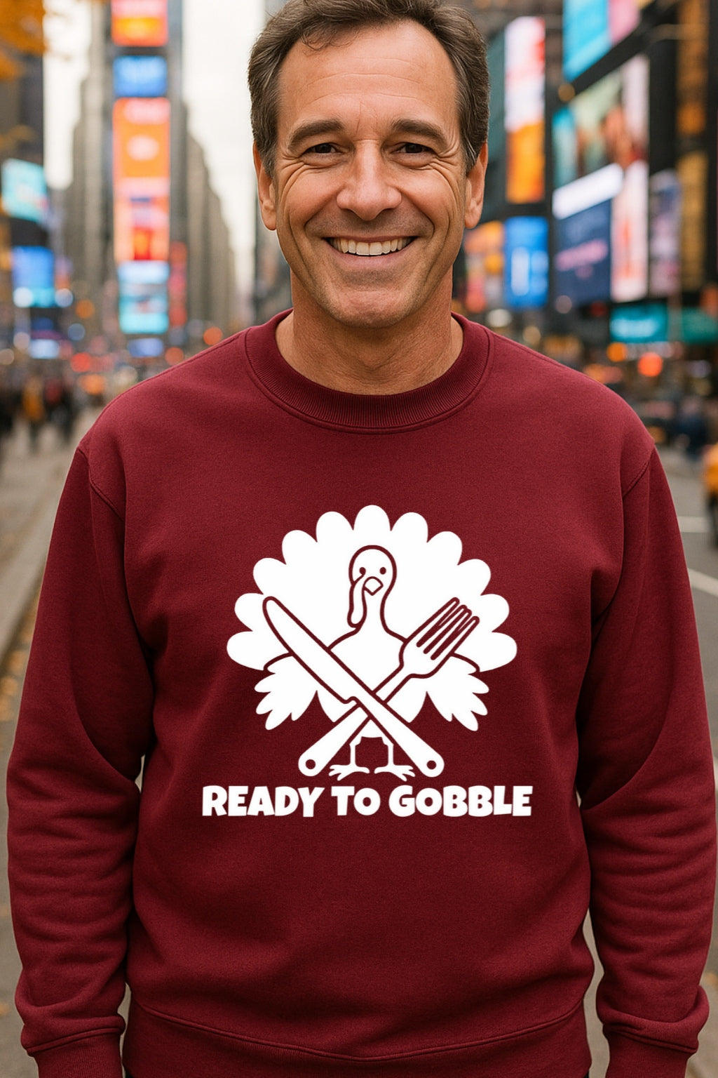 Ready to Gobble Sweatshirt - Funny Thanksgiving Sweater | Turkey Day Crewneck | Cozy Gildan 18000 Unisex Pullover
