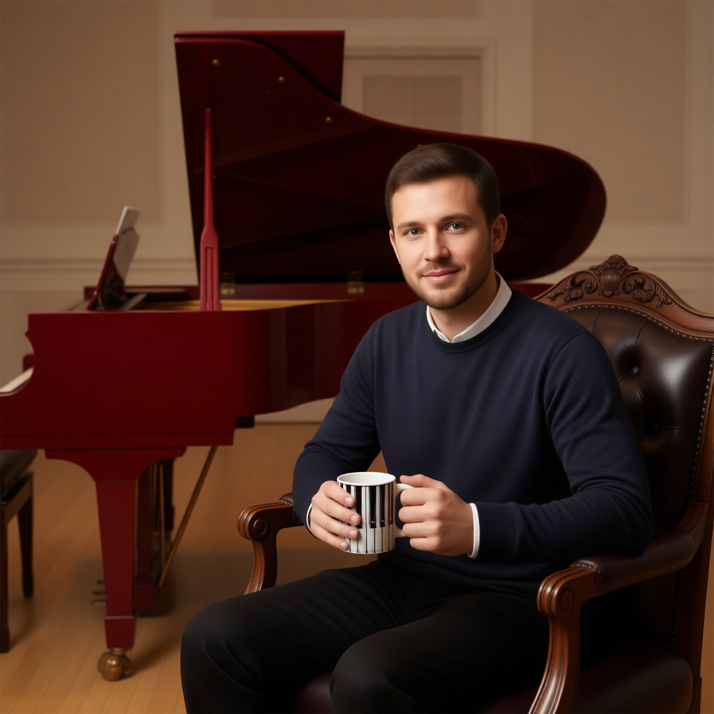 Piano Keys Mug - Music Teacher Gift | Pianist Coffee Cup | Black & White Keyboard Design | Music Lover Gift for Musicians