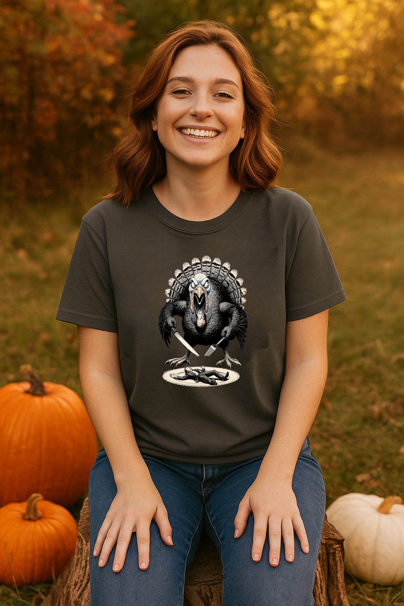 Cannibal Turkey T-Shirt | Revenge of the Turkey Tee | Funny Dark Thanksgiving Shirt | Comfort Colors 1717 | Oddly Boldly