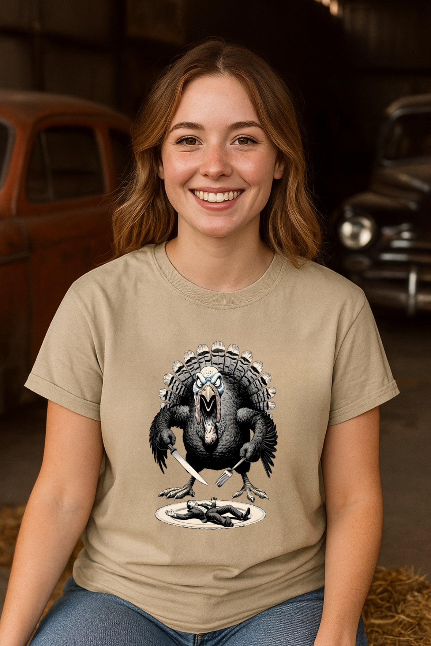 Cannibal Turkey T-Shirt | Revenge of the Turkey Tee | Funny Dark Thanksgiving Shirt | Comfort Colors 1717 | Oddly Boldly