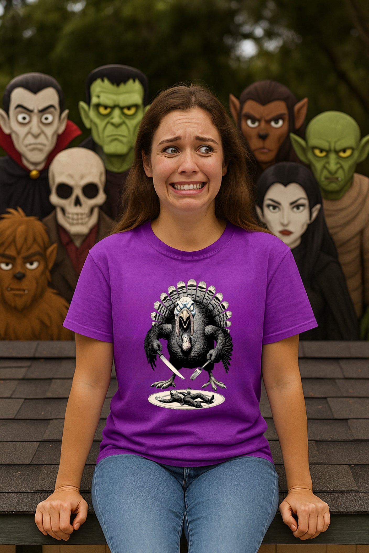 Cannibal Turkey T-Shirt | Revenge of the Turkey Tee | Funny Dark Thanksgiving Shirt | Comfort Colors 1717 | Oddly Boldly